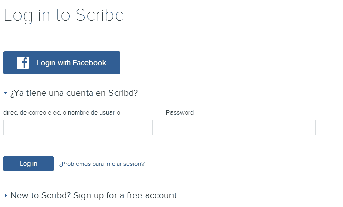scribd registrarse inicio sesion